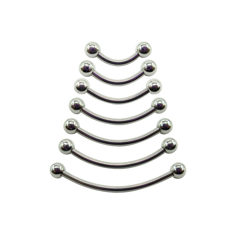 【Essential Good Item】Meijiao stainless steel eyebrow nail human body piercing eyebrow ring steel ball curved rod eyebrow decoration banana ring jewelry