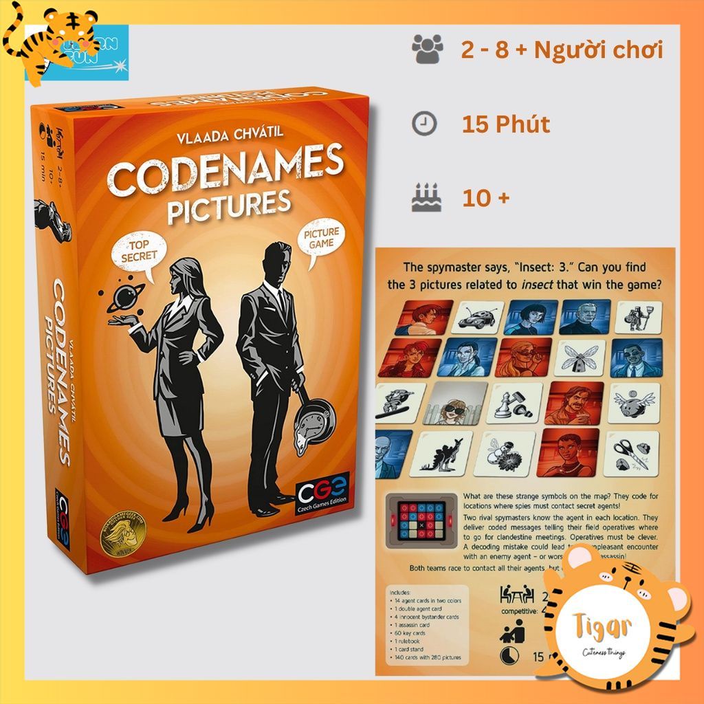 Boardgame Codenames - Codenames Picture Words Duet Deep Under Cover