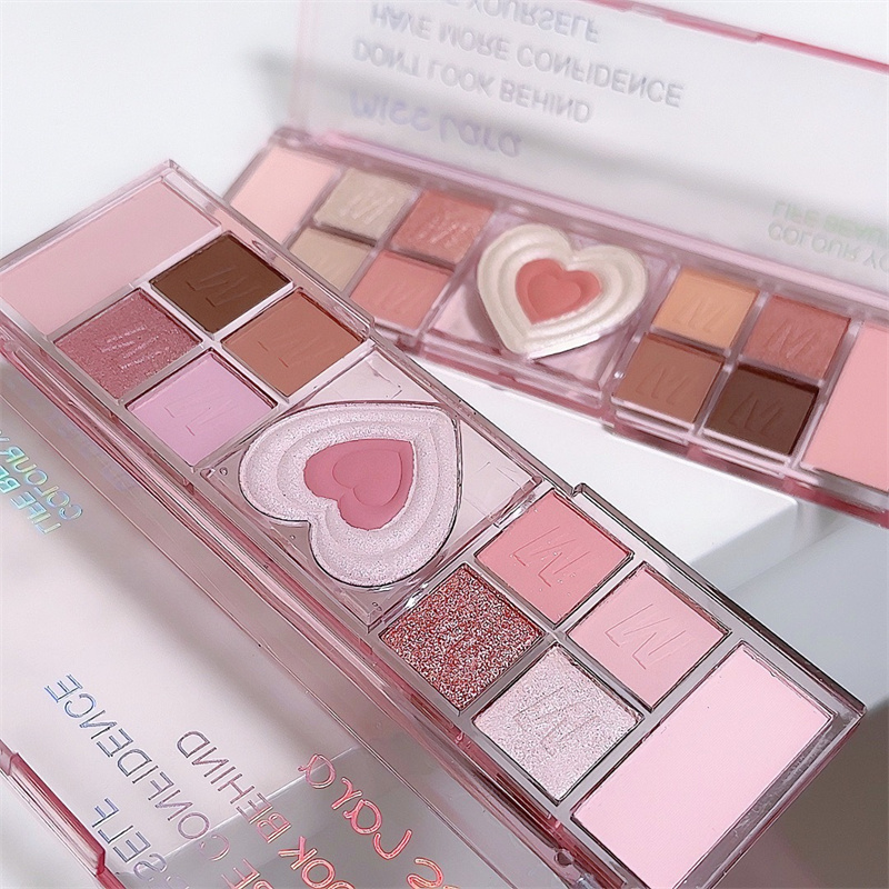 Cosmetics%20Matte%20Saturation%20Cool%20Tone%20Natural%20Eyeshadow%20Pink%20Heart%2012%20Color%20Palette%20Low%20Eyeshadow%20Tray%20Brown%20Korean%20Cosmetics%20-%20Image%202
