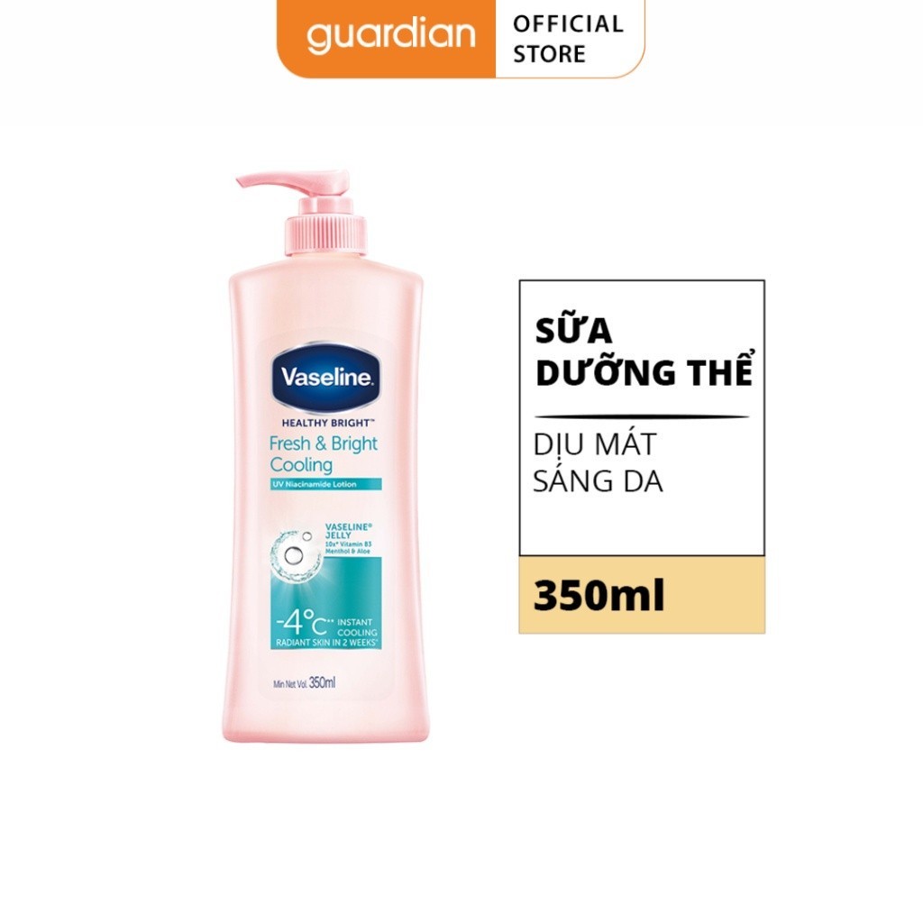Sữa dưỡng thể dịu mát hỗ trợ sáng da vaseline fresh & bright cooling 350ml