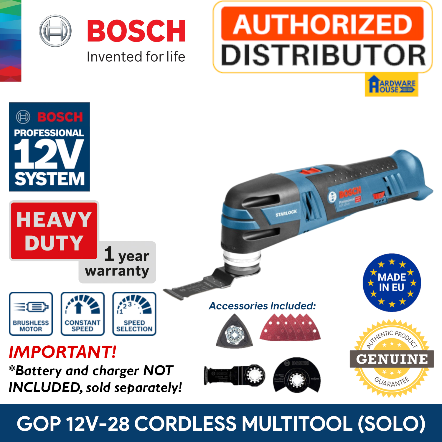 ORIGINAL Bosch 12V Brushless Multitool 