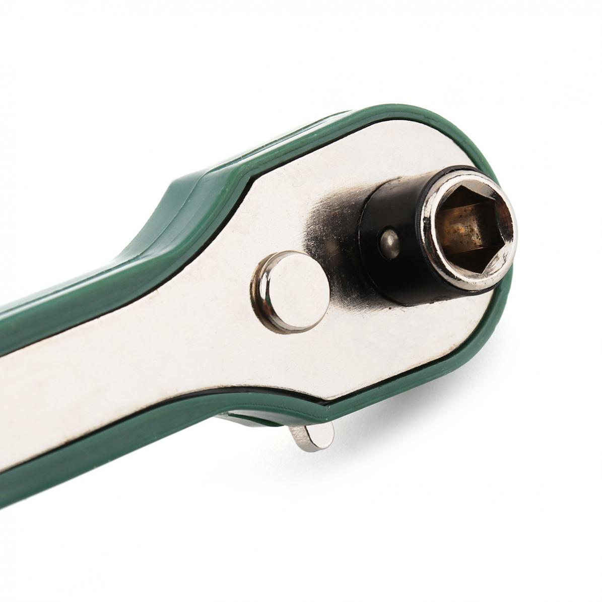 Mini 1/4 Head Screwdriver Pole 6.35mm Inner Hexagon Ratchet Socket Wrench with Dual-head