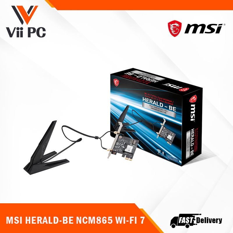 拡張カード MSI Herald-BE WI-FI 7 MAX NCM865 MSI Herald-BE NCM865 WI-FI 7 (Wi-Fi 7, 802.11BE, Bluetooth