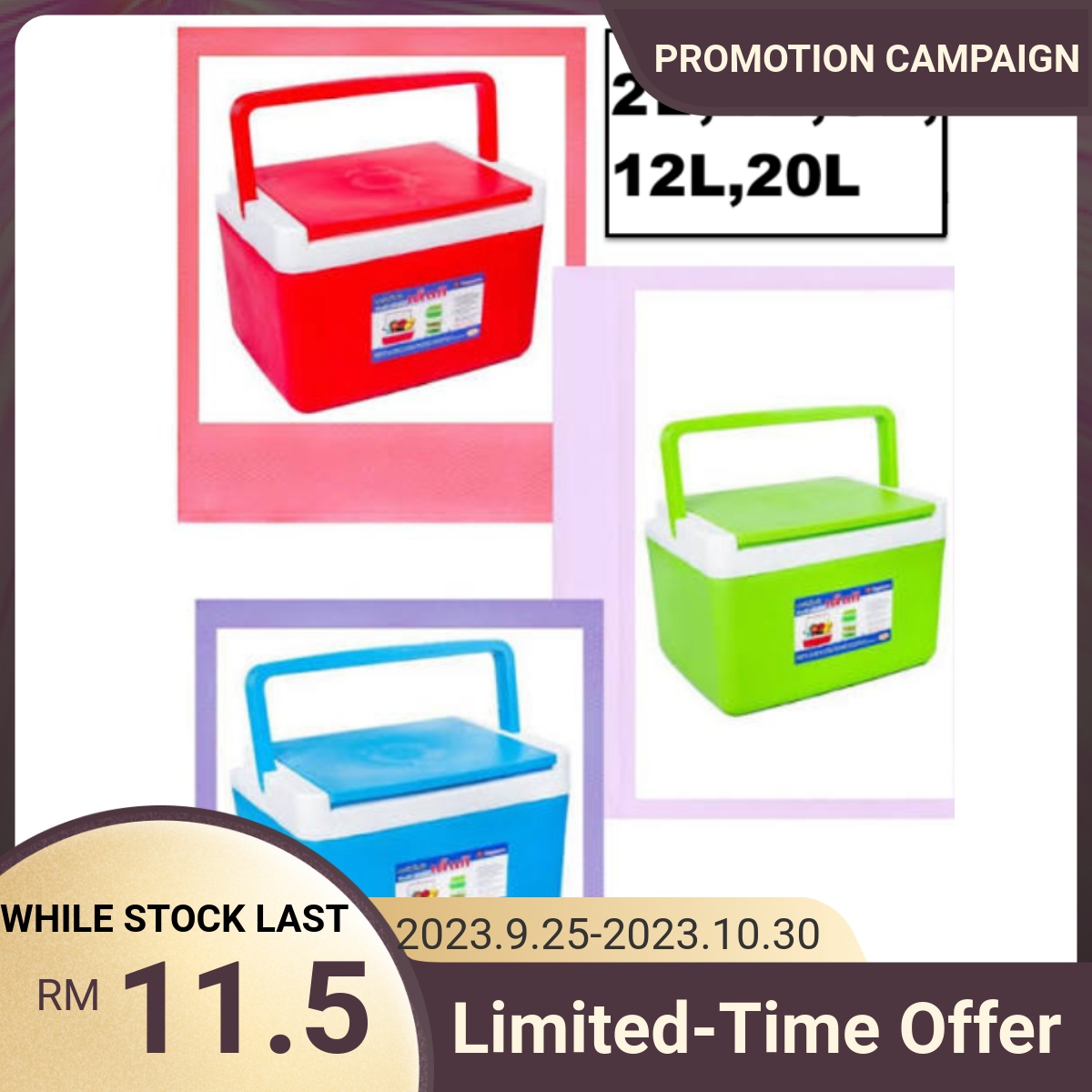 HOUZWARE Dragonware Denki Cooler Box (2L / 3.8L / 5.8L / 11.8L / 20L