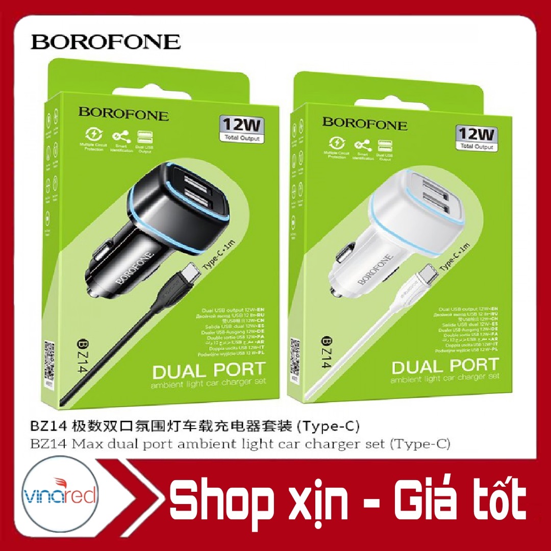 Cóc sạc xe hơi Borofone BZ14