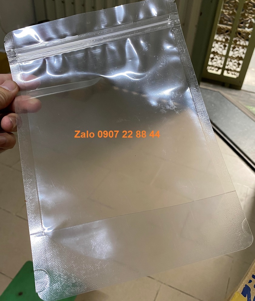 1KG TÚI ZIP ĐÁY ĐỨNG 2 MẶT TRONG SUỐT