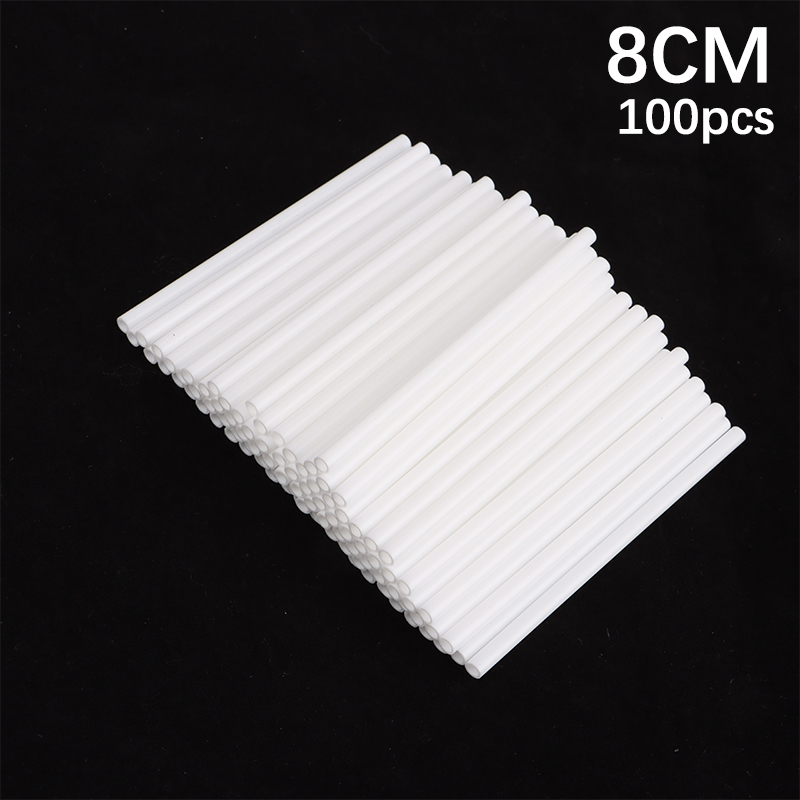 He🔥 100pcs 8 10 12 15cm white pp solid core lollipop sticks for chocolate candy sticks cake pop sticks diy baking accessories