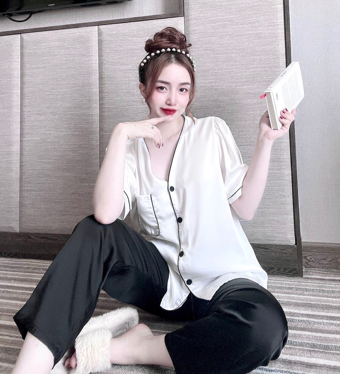 (Bigsize) Đồ Bộ Lụa Latin Tiểu Thư Cao Cấp - Chất vải rũ mượt, cực mát