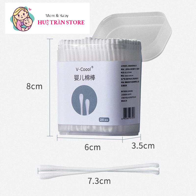 Tăm bông trẻ em V-Cool hộp 200 que