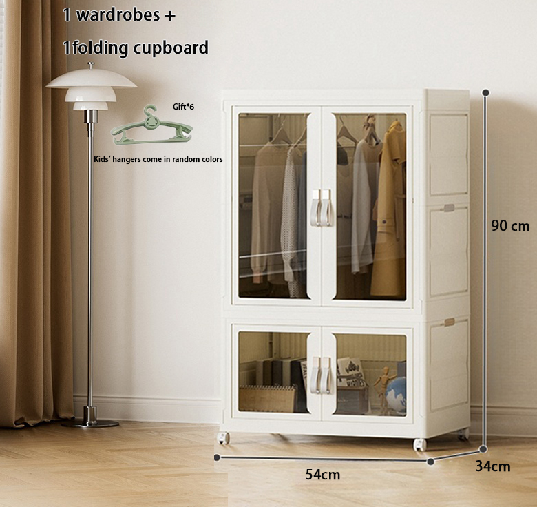 wardrobe Foldable Wardrobe baby wardrobe Transparent double door