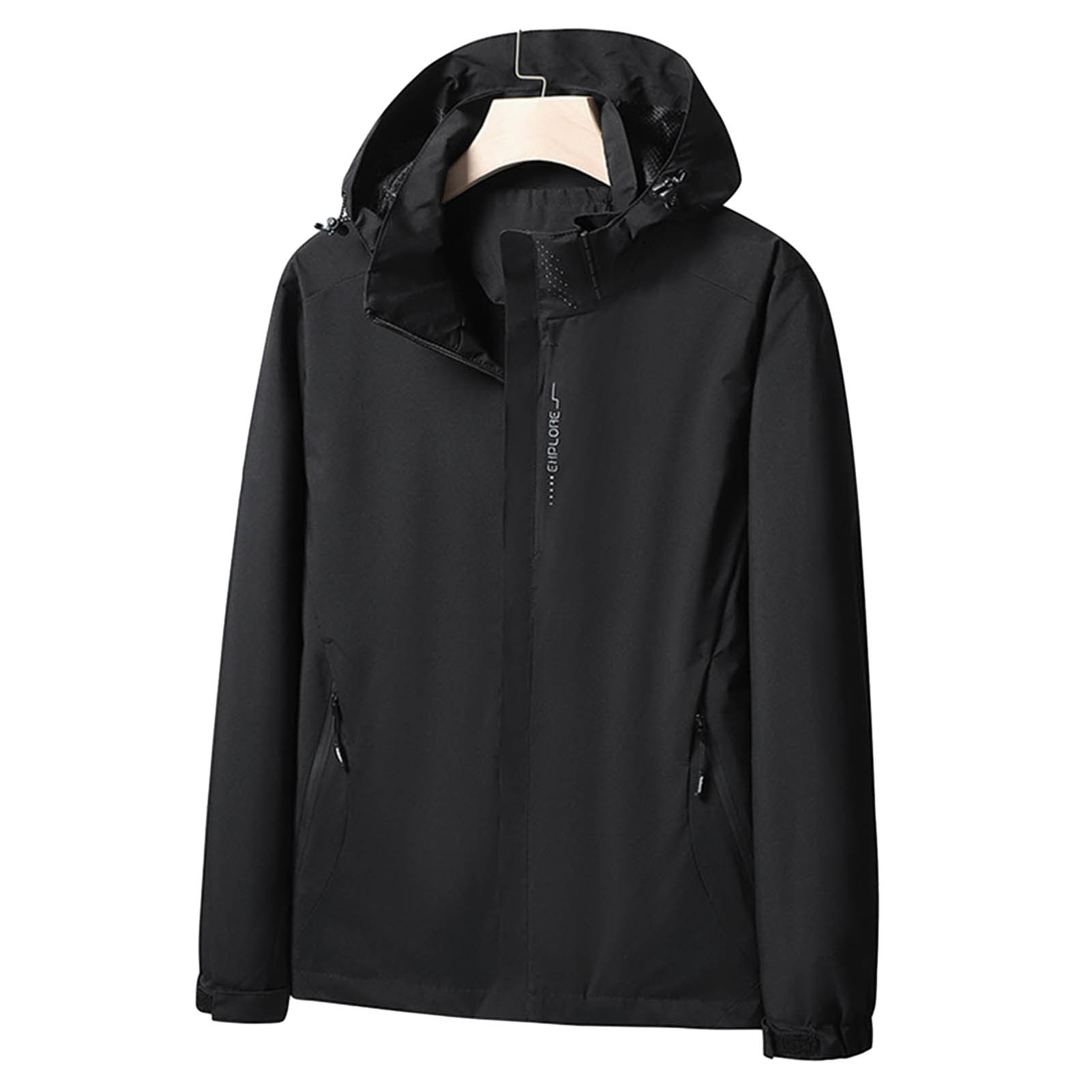 Honrane Men Lightweight Coat Women Outdoor Coat Waterproof Outdoor Hooded Jacket for Camping Mountaineering Breathable Soft Unisex Coat with Zipper Pockets