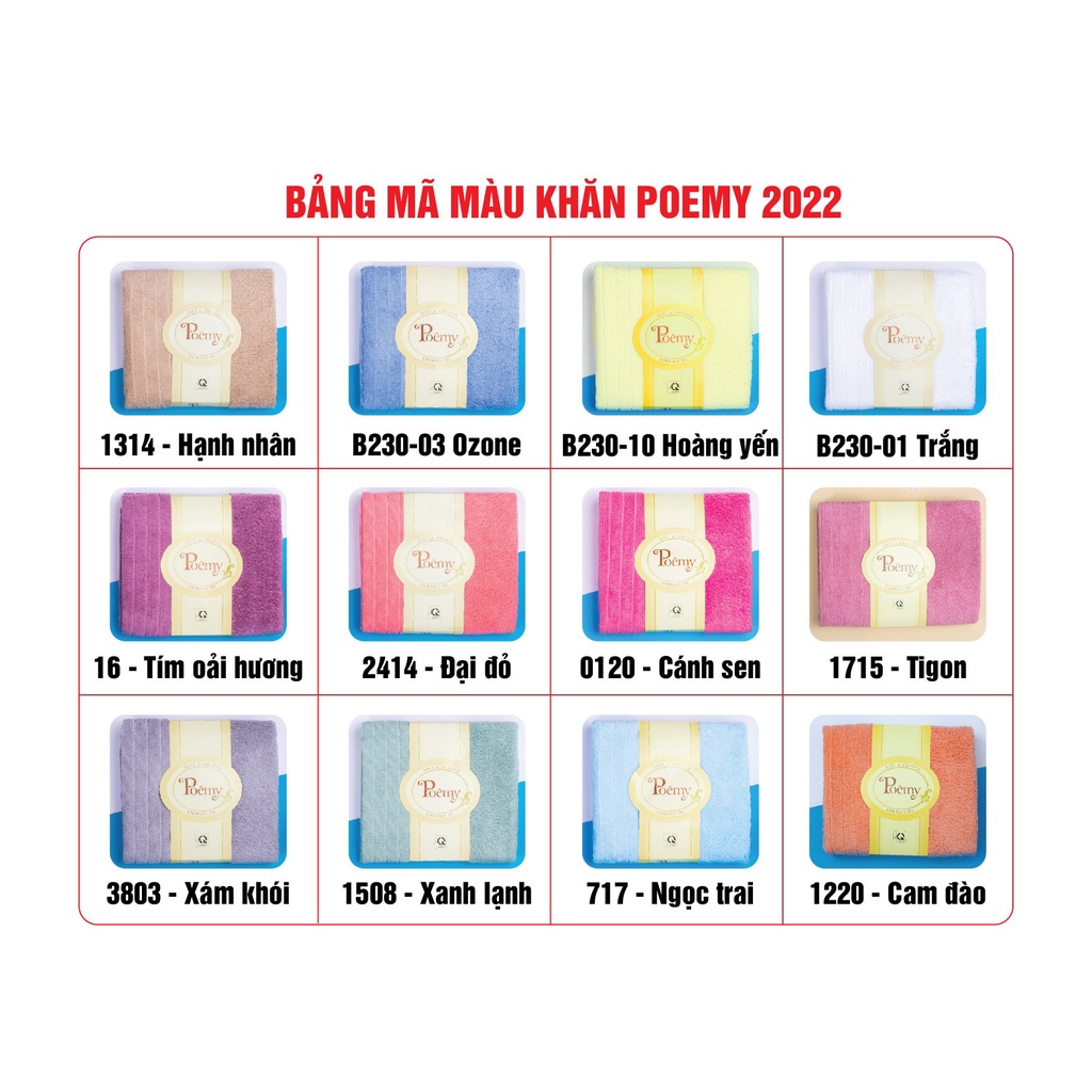 Combo 10 khăn mặt Poêmy kt 29x45cm