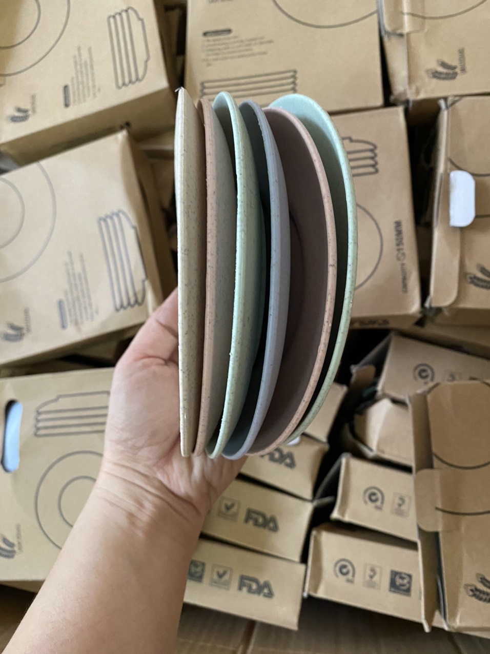 Set 6 Đĩa Lúa Mạch Dạng Tròn Chịu Nhiệt Tốt