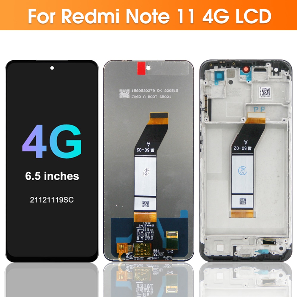 Screen Replacement For Suitable For Xiaomi Redmi Note 11 2201117TG, For Redmi Note 11 4G Lcd Display Digital Touch Screen With Frame Assembly