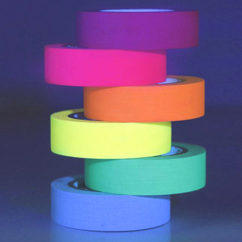 UV Reactive Tape Blacklight Fluorescent Tape Glow in The Dark Neon Gaffer DFGGT. 