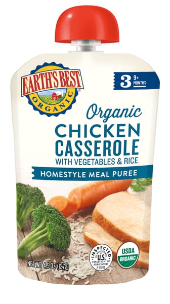 Earth's Best Organic Baby Pouches, Chicken Casserole Puree (3 x