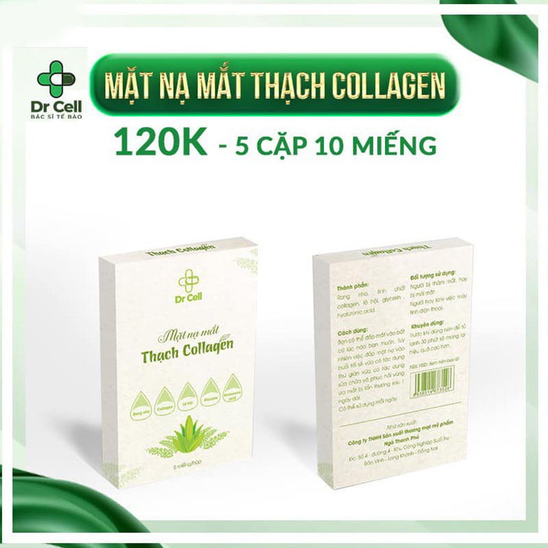 Miếng Dán Thâm Quầng Mắt, Mặt Nạ Mắt Thạch Collagen Dr Cell