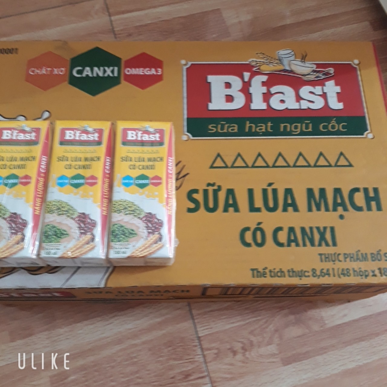 Thùng sữa lúa mạch Bfast hộp 180 ml(gồm 48 hộp 180 ml)