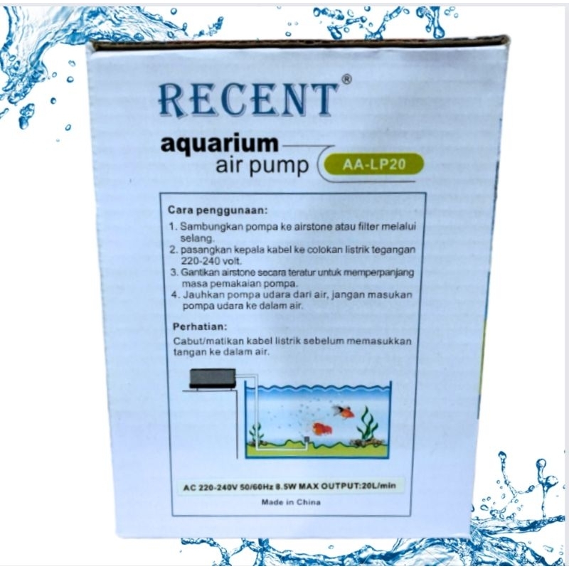 Airpump RECENT AA LP 20 Aerator Pompa Udara Aquarium Aquascape