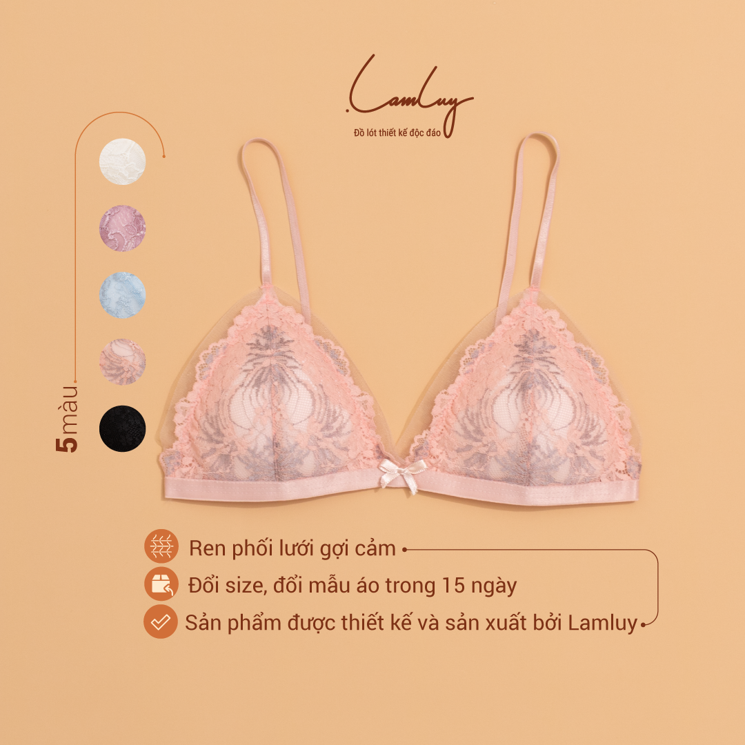 Áo lót mút mỏng bralette lưới Lamluy