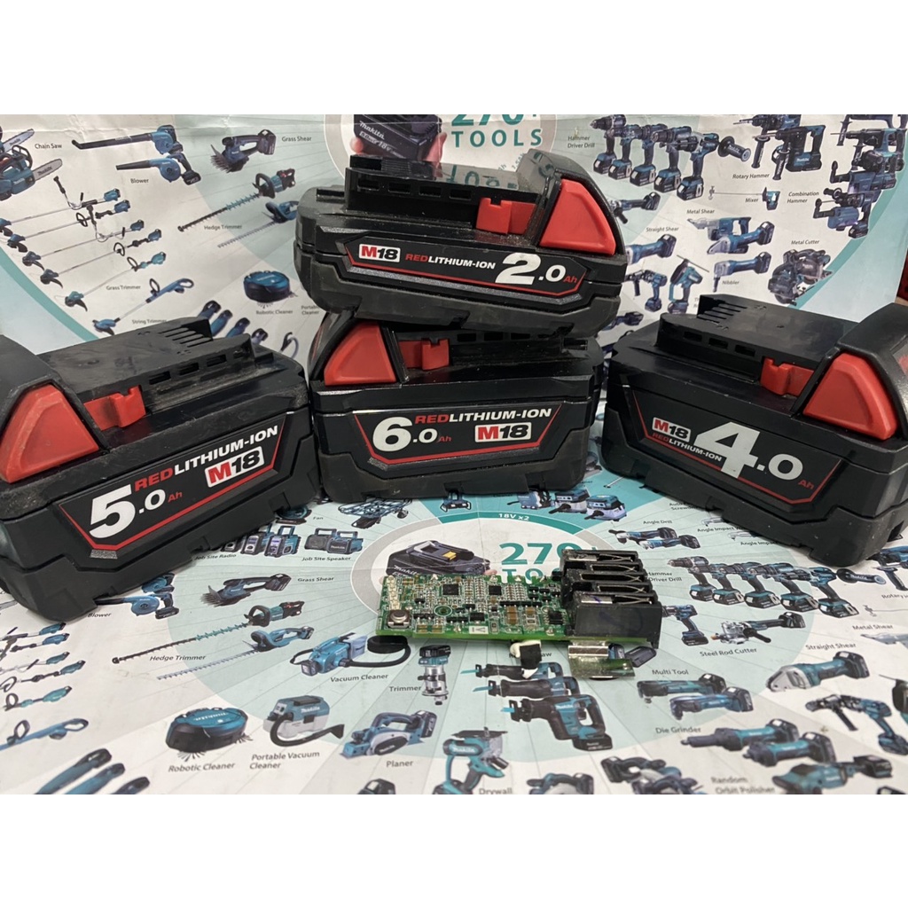 Vỏ mạch pin zin bãi Milwaukee M18.