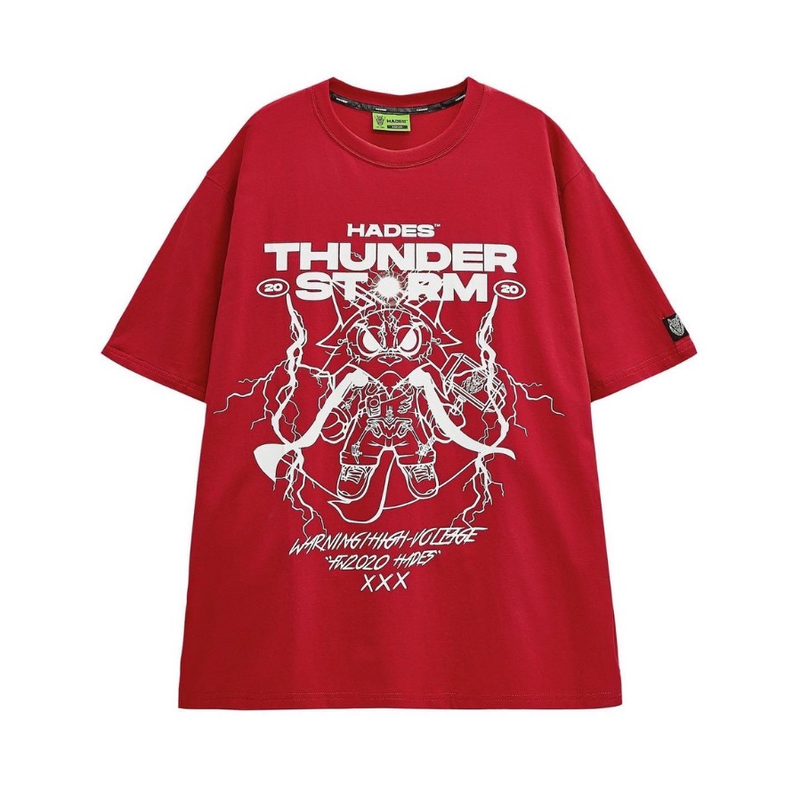 Áo thun Hades Thunder Storm Sấm Sét màu đen phong cách unisex nam nữ vải cotton dày mịn full tag hình in to và cực bền AL66