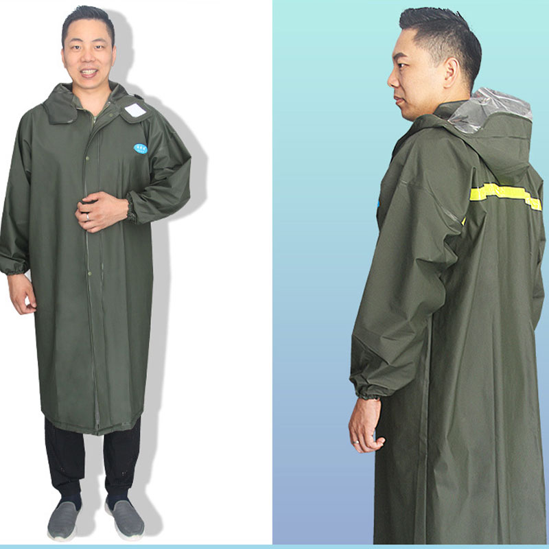 SUPEEON丨Men's and women's long raincoat one-piece reverse wear-resistant knitted fabric anti-heavy rain thickened long raincoat