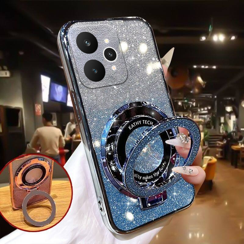 New Phone case Realme 15 Pro Back cover Fashionable Frosted Silicone Soft Clear Dustproof Bracket Adsorb Holder For Realme15 Pro + case