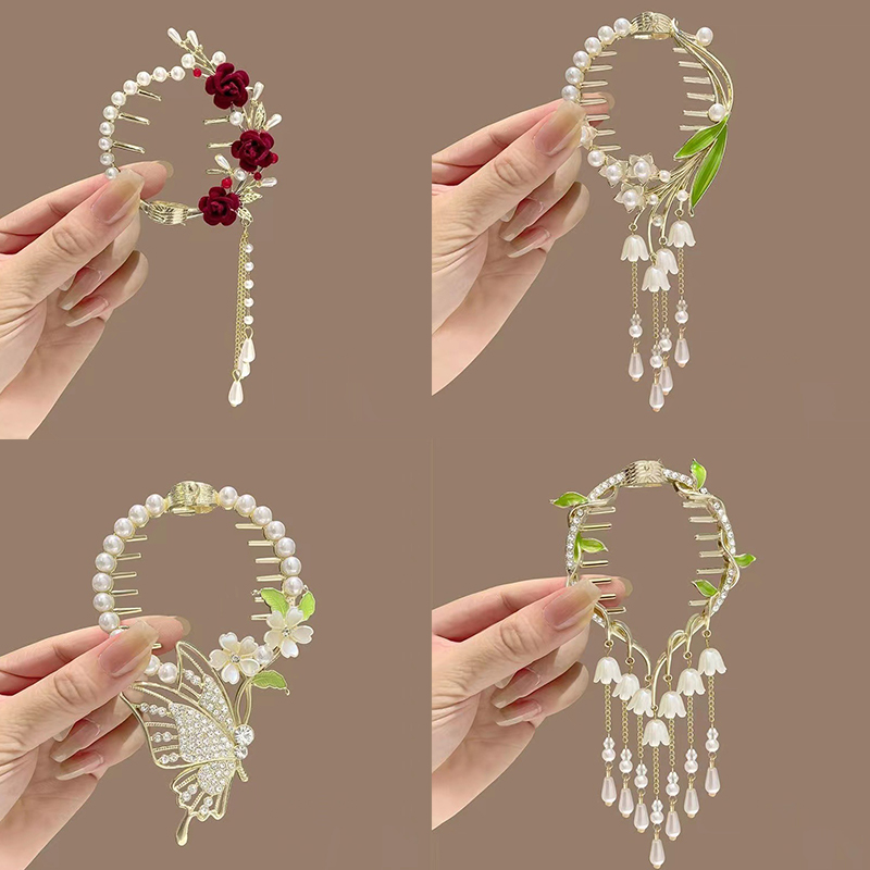 Bell%20Orchid%20Flower%20Hair%20Claw%20Clip%20Tassel%20Pill%20Head%20Ponytail%20Buckle%20Hair%20Clip%20Women%20Hairpin%20Barrette%20Hair%20Accessories%20BOYUAN%20-%20Image%203