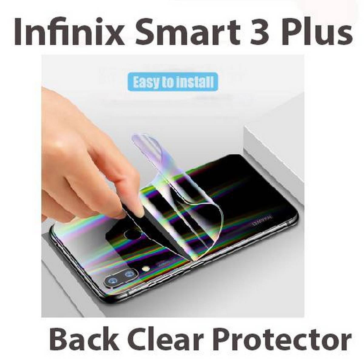 Infinix Smart 3 Plus Back Cover Jelly Protector Back Soft Skin Zack Sheet Hydro Jell Protector For Smart 3+ infinix X627. 