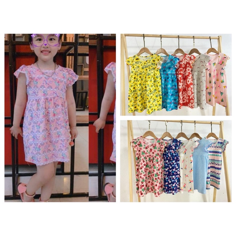Váy/đầm cánh tiên bé gái chất cotton xuất mềm mịn