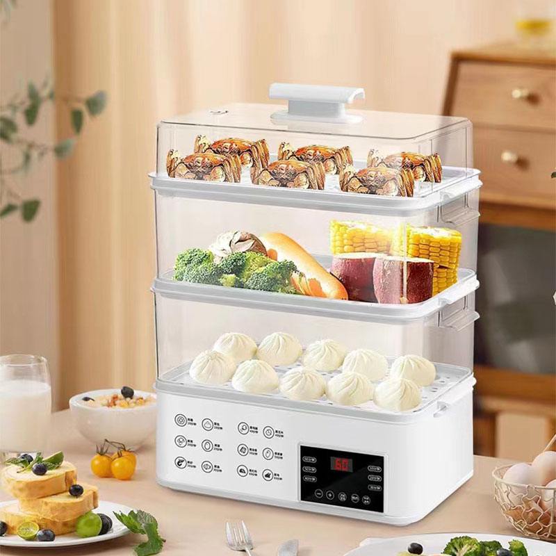 XIAOMIMIJIA Electric steamer household all-in-one multi-functional large-capacity multi-layer steamer electric steamer timer steamer