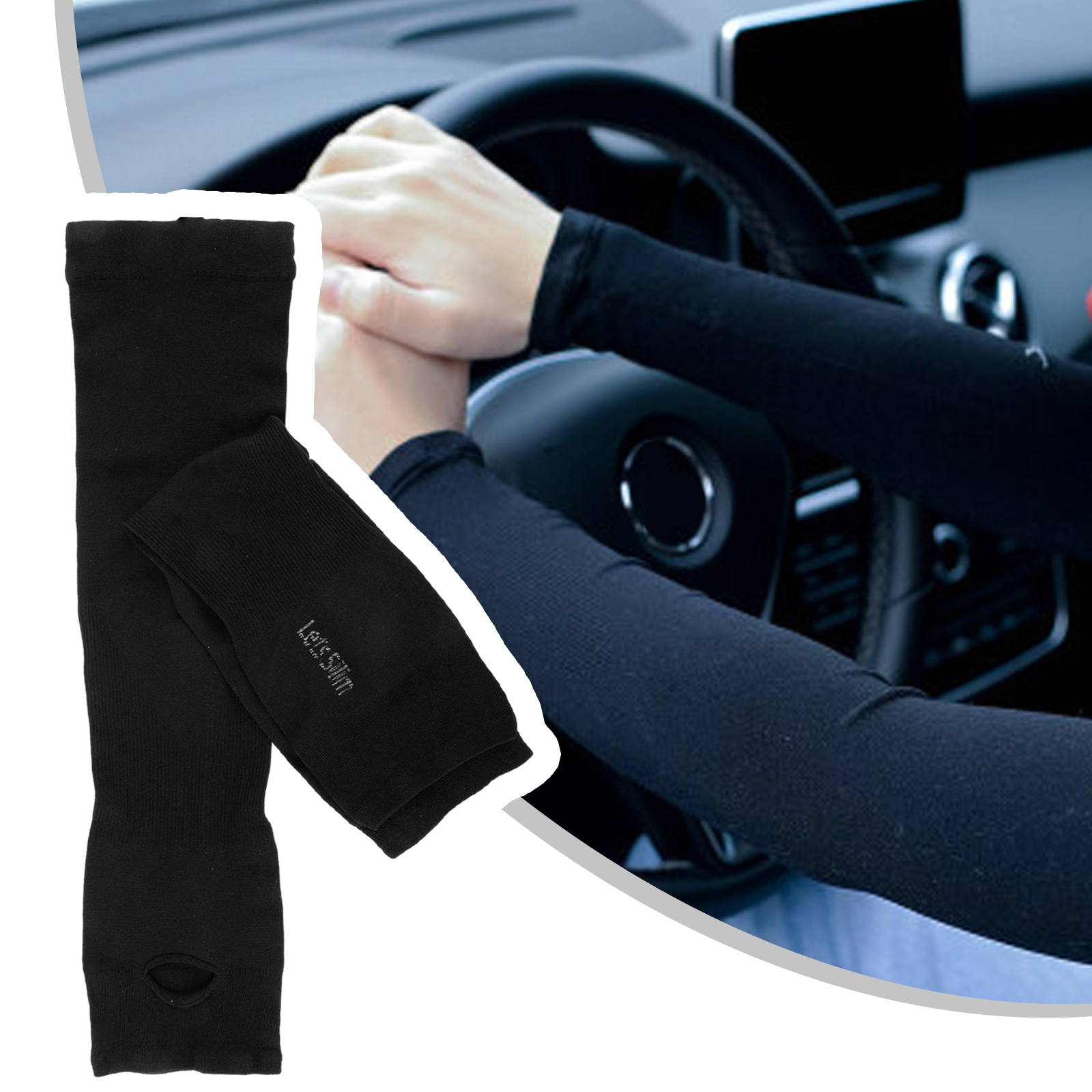 Yuanyan%201%20Pair%20Black%20Arm%20Sleeves%20Summer%20Sports%20No-Deformation%20No%20Fall%20Outdoor%20Protection%20Bicycle%20Bike%20Fishing%20Ice%20Silk%20Fabrics%20Knee%20-%20Image%202