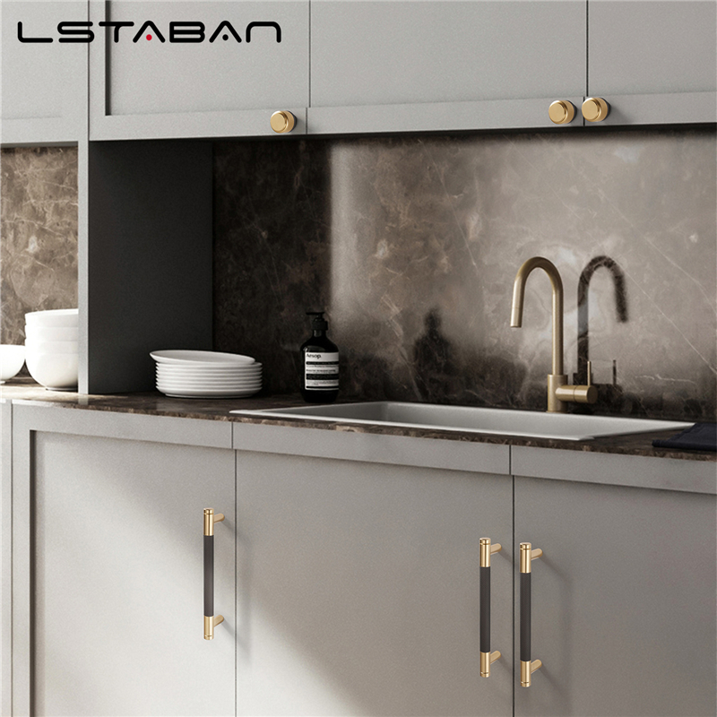 Nordic Luxury Gold Gray Kitchen Cabinet Handles Dresser Cabinet Knobs ...