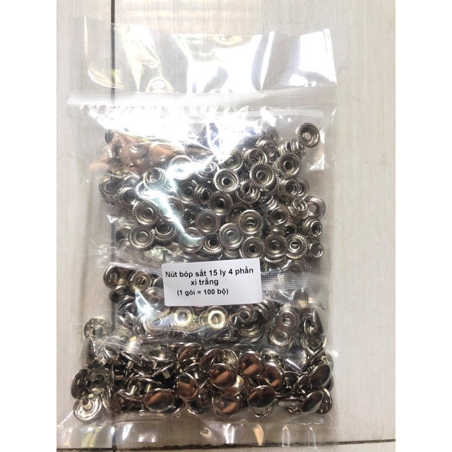 Nút bấm 4 thành phần (nút chén) Nút bấm SẮT Size 15mm Dùng làm đồ thủ công