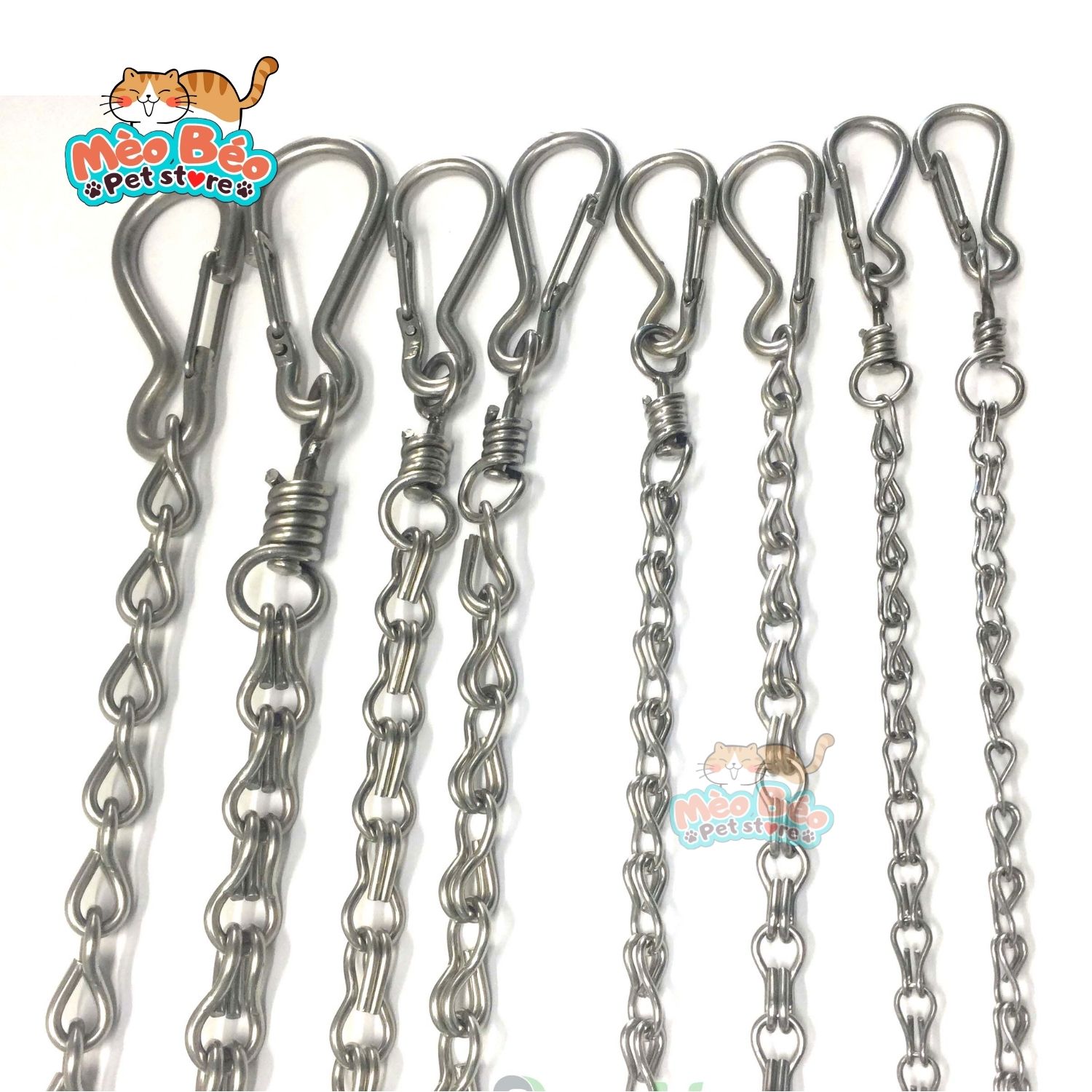Dây xích inox cho chó mèo ( 4size)