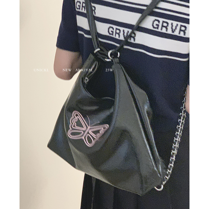 NALLCHEER Korean embroidered butterfly backpack New chain backpack Students attend class with large capacity handbags