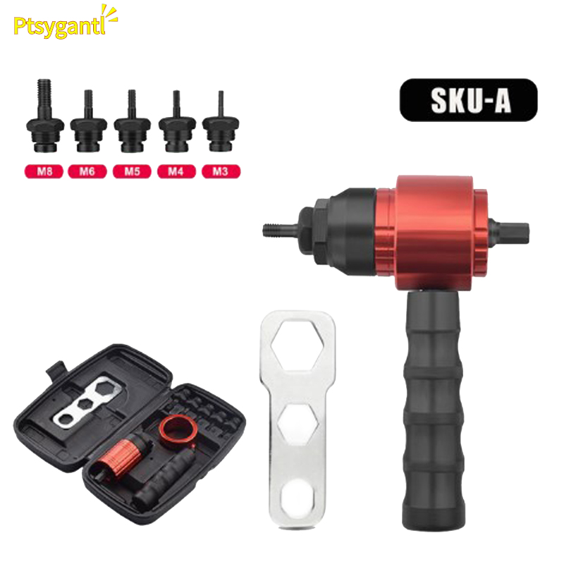Ptsygantl Lanlan M3-m8 Electric Rivet Gun Rivet Nut Drill Bit Adapter Insert Nut Riveting Tool For Electric Drill/hand Wrench