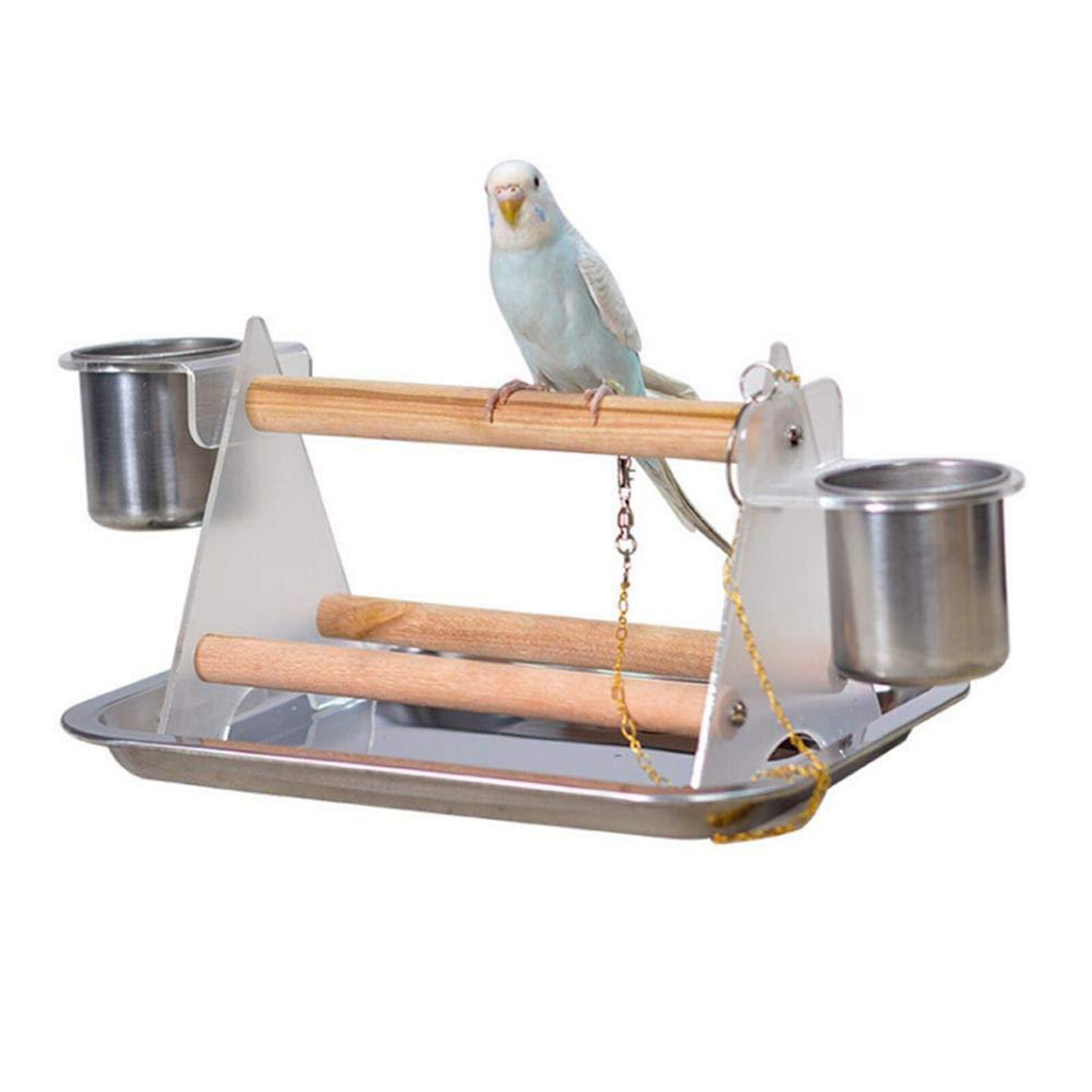 Parrot Play Stand Play Stand Tripod And Feeding Cup For Bird Portable Training Play Stand Bird Playground Toys With Feeder Dish