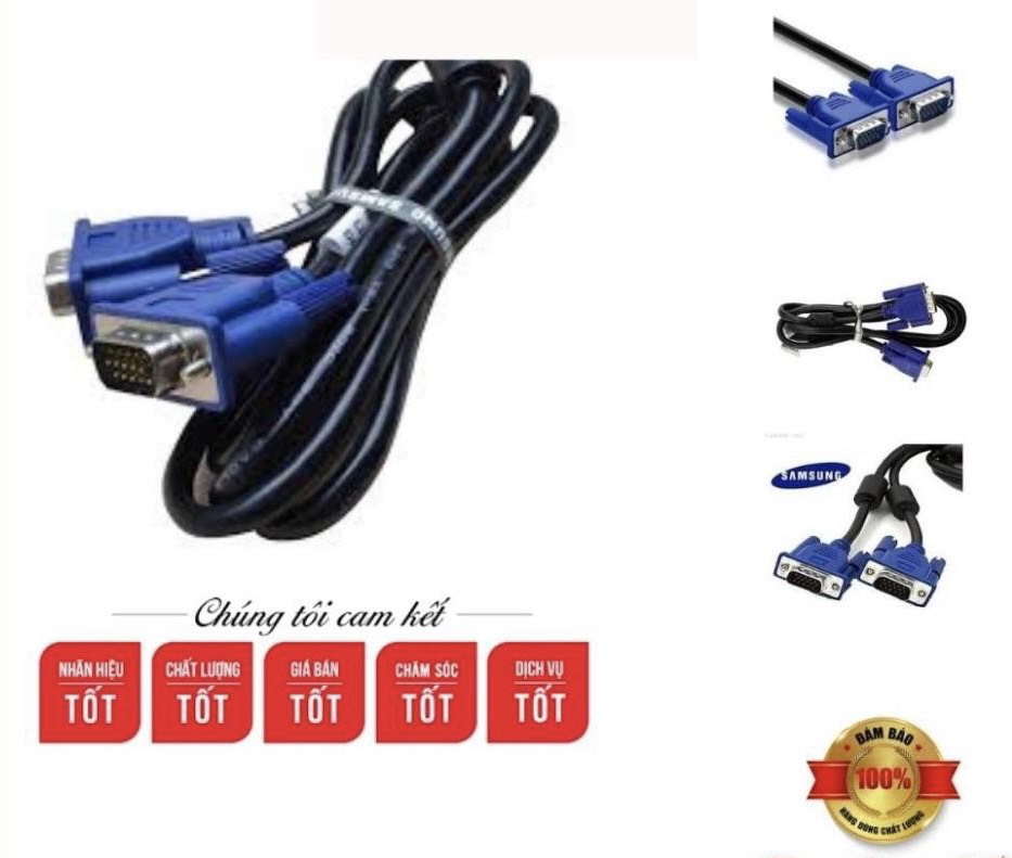 Dây vga 1.5m Đen chống nhiễu Full HD (Hàng xịn)