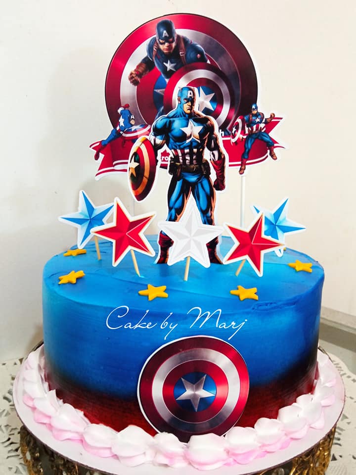 The Captain Conquers | Captain america birthday cake, Captain america  birthday, Superhero birthday cake