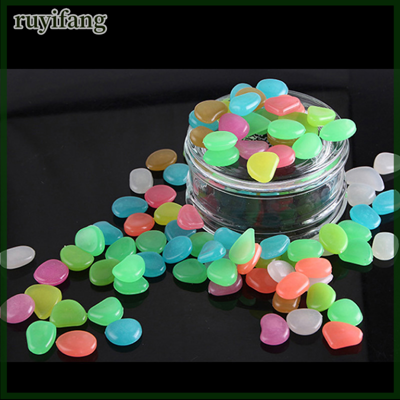 Ruyifang Glow Pebbles Stones Home Fish Tank Outdoor Decor Garden Stones Luminous Glowing