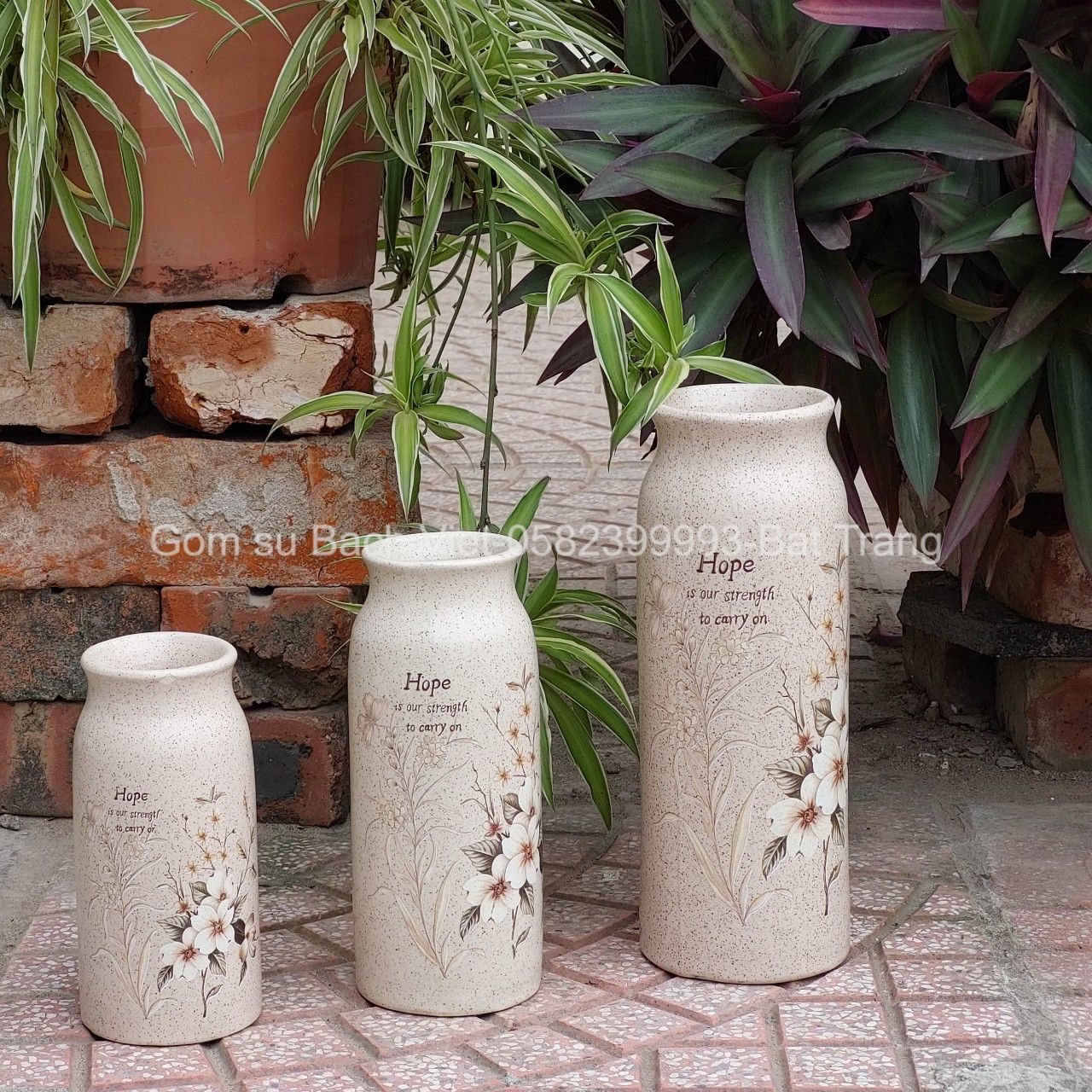 Set Lọ hoa sứ dáng thuôn phong cách Châu Âu