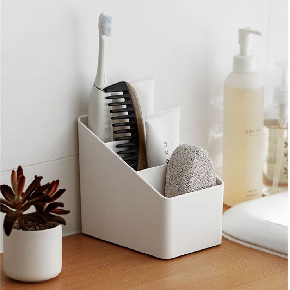 WAYNE Plastic Cosmetic Storage Multiple Grids Organize Box Remote Control Storage Desktop Storage Box