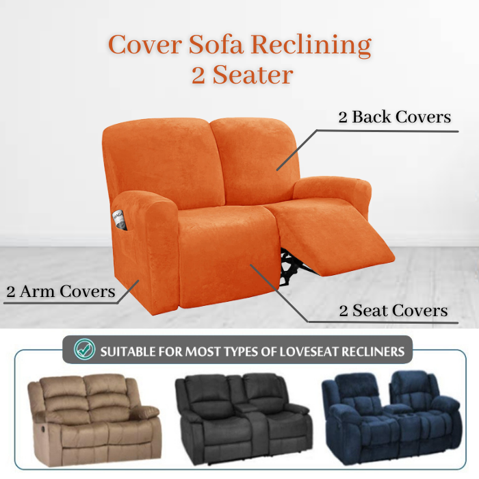 Cover Sofa Reclining Sarung Sofa Recliner Elastis Soft Velvet