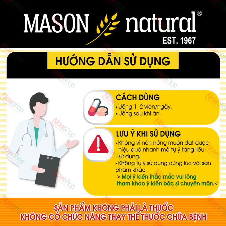 Viên uống bổ sung vitamin và khoáng chất tổng hợp Mason Natural Daily Multiple Vitamins With Minerals giúp cơ thể khỏe mạnh tăng cường sức đề kháng ngăn ngừa bệnh tật