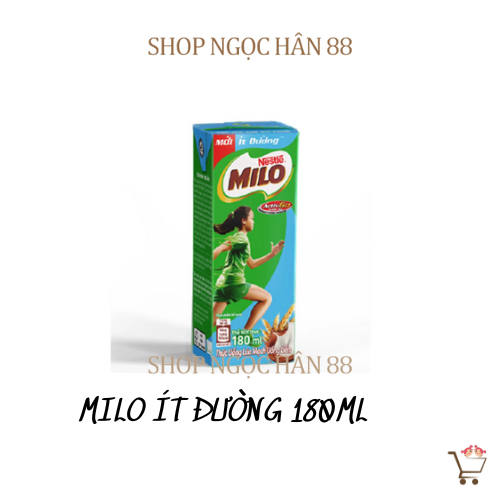 Vỉ 4 hộp sữa milo nestle ít đường 180ml