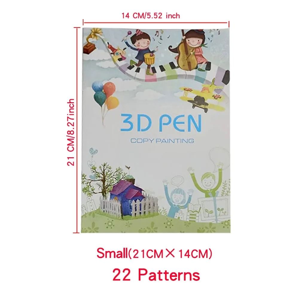 Cute 22/40 Patterns 3D Printing Pen Drawing Book Thick Paper Painting Template 3D Pen Paint Album Clear Plate Copying Drawing Board Early Education. 