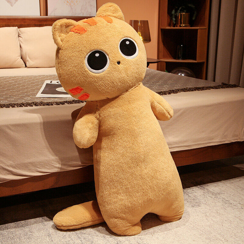 Cat long strip throw pillow plush toy large size bed leg pillow doll girl gift gift