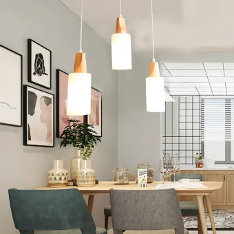 3 Head Nordic Style Modern Ceiling Hanging Light Wooden Art Indoor Nordic Style Modern Ceiling Hanging